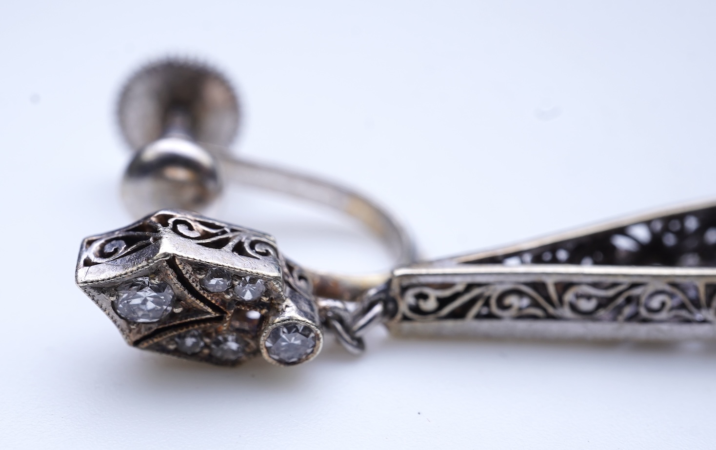 A pair of Art Deco sapphire earrings, early 20th century